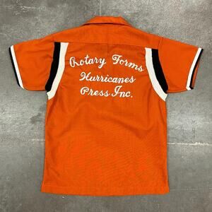 Vintage 50s 60s Hilton Women's Chain Stitch Bowling Shirt Size 30